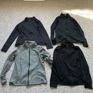 4 Women’s Zip Up Athletic Jackets Size Large
